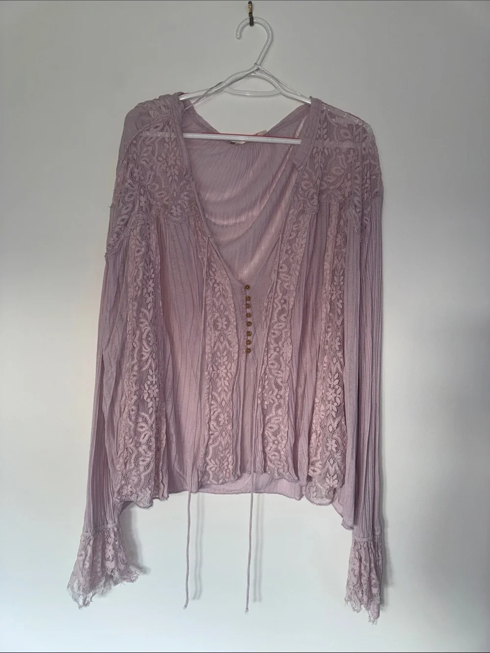 Free People - Georgia Tunic - Lace - Large - Light Lavendar